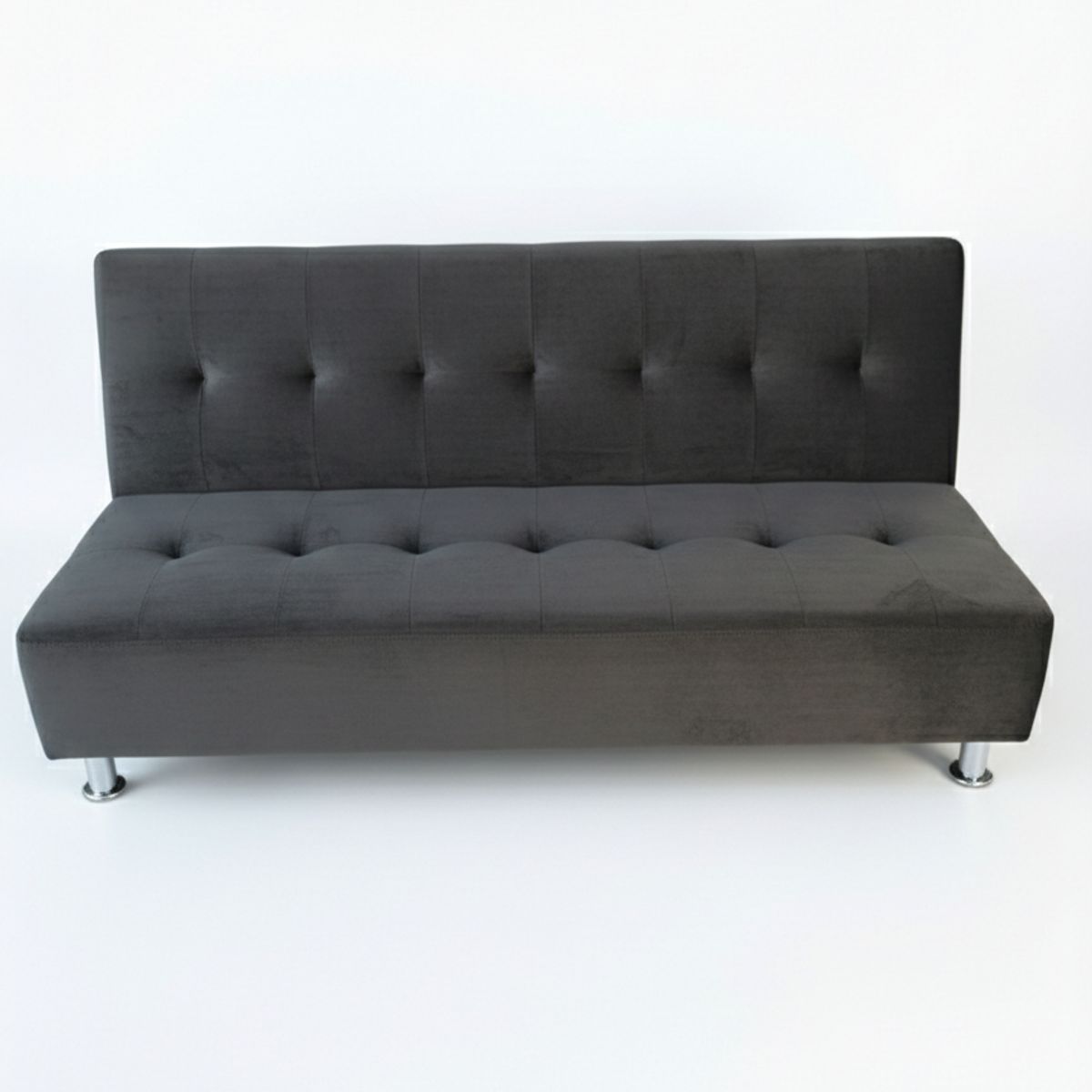 MUEBLES NEW - SOFA CAMA NEW GRIS OSCURO FELPA