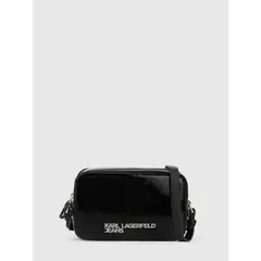 KARL LAGERFELD - Cartera camerabag con efecto brillante y logo metálico
