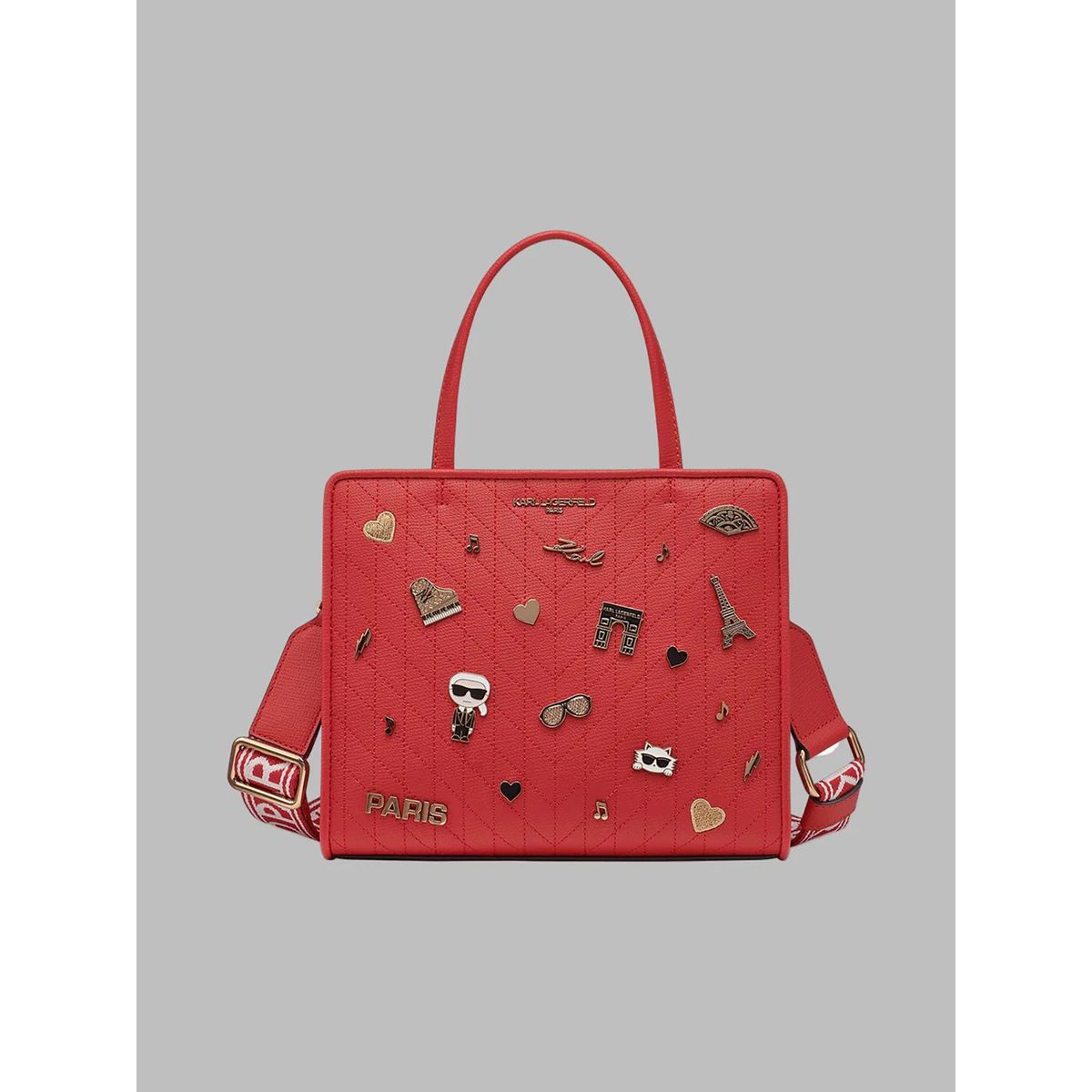 KARL LAGERFELD - Cartera satchel con aplicaciones decorativas