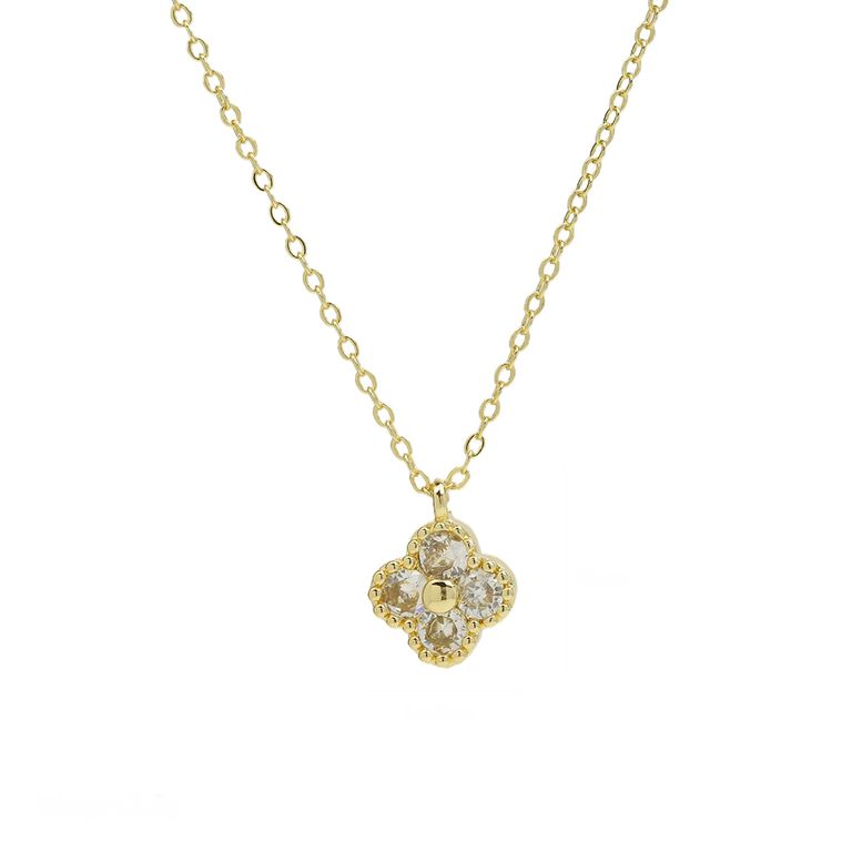Collar Plata 925 Trebol Bord Bri Dorado TALLA UNICA