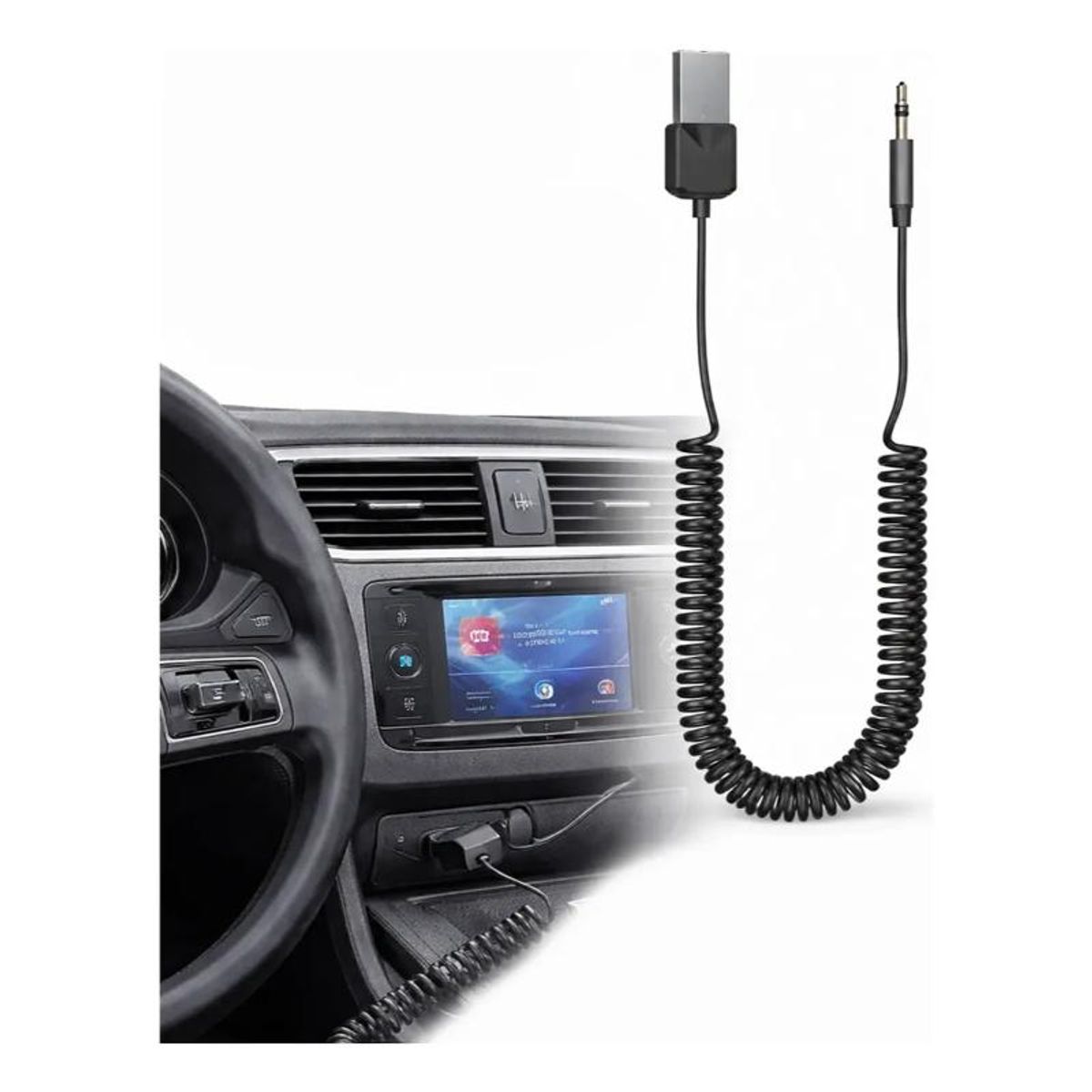 GENERICO - Cable Receptor De Audio Auxiliar Bluetooth 5.3 Inalámbrico