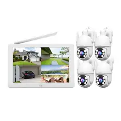 SRIHOME - Kit NVR 4 camaras IPC059 PTZ Wifi 2MP + NVR NVS009 con pantalla 8CH