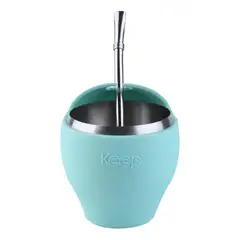 GENERICO - Mate Con Bombilla Keep Mate Acero Inoxidable Mate 230ml Mate