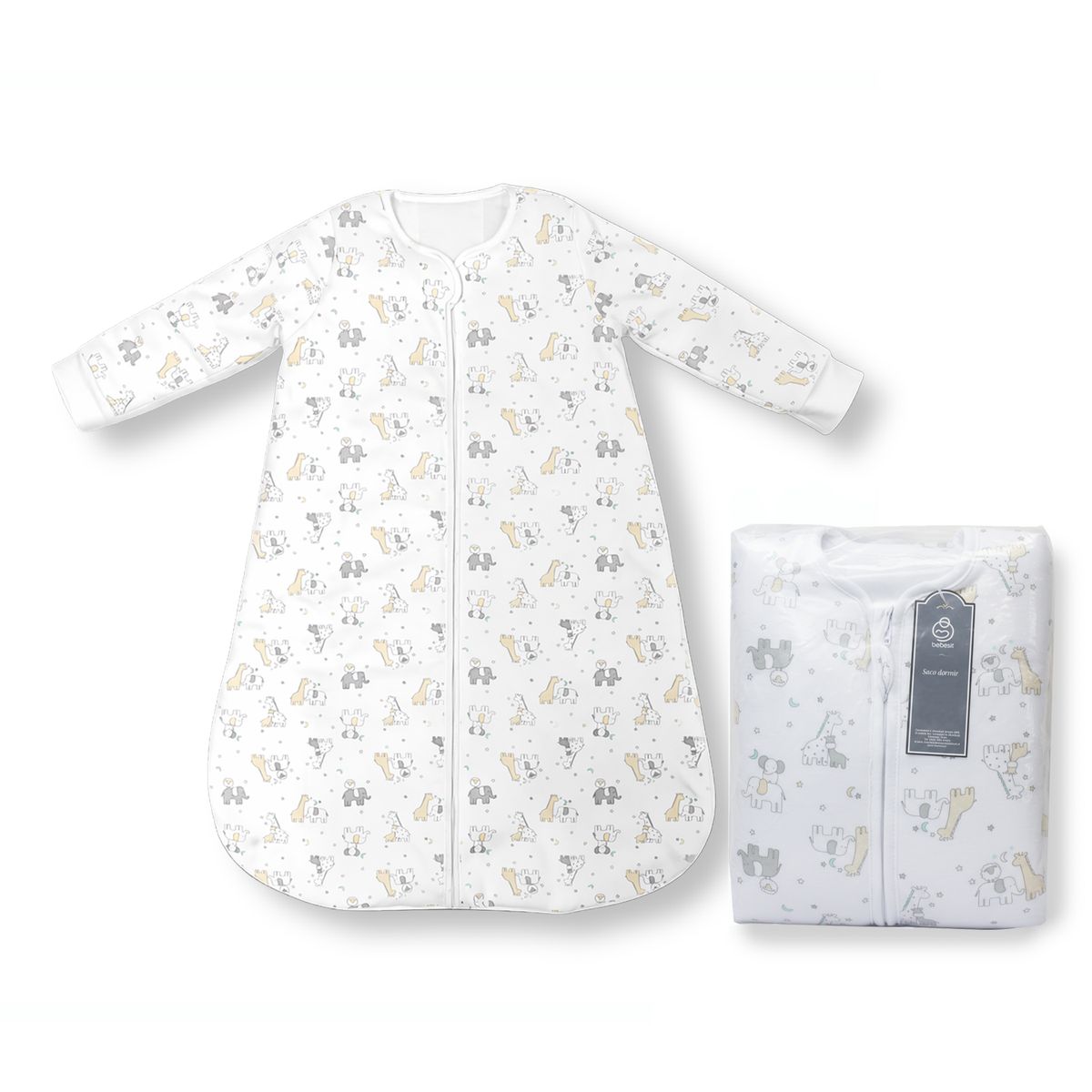 BEBESIT - Saco de Dormir para Bebé Diseño de Animales – Talla L 83 cm