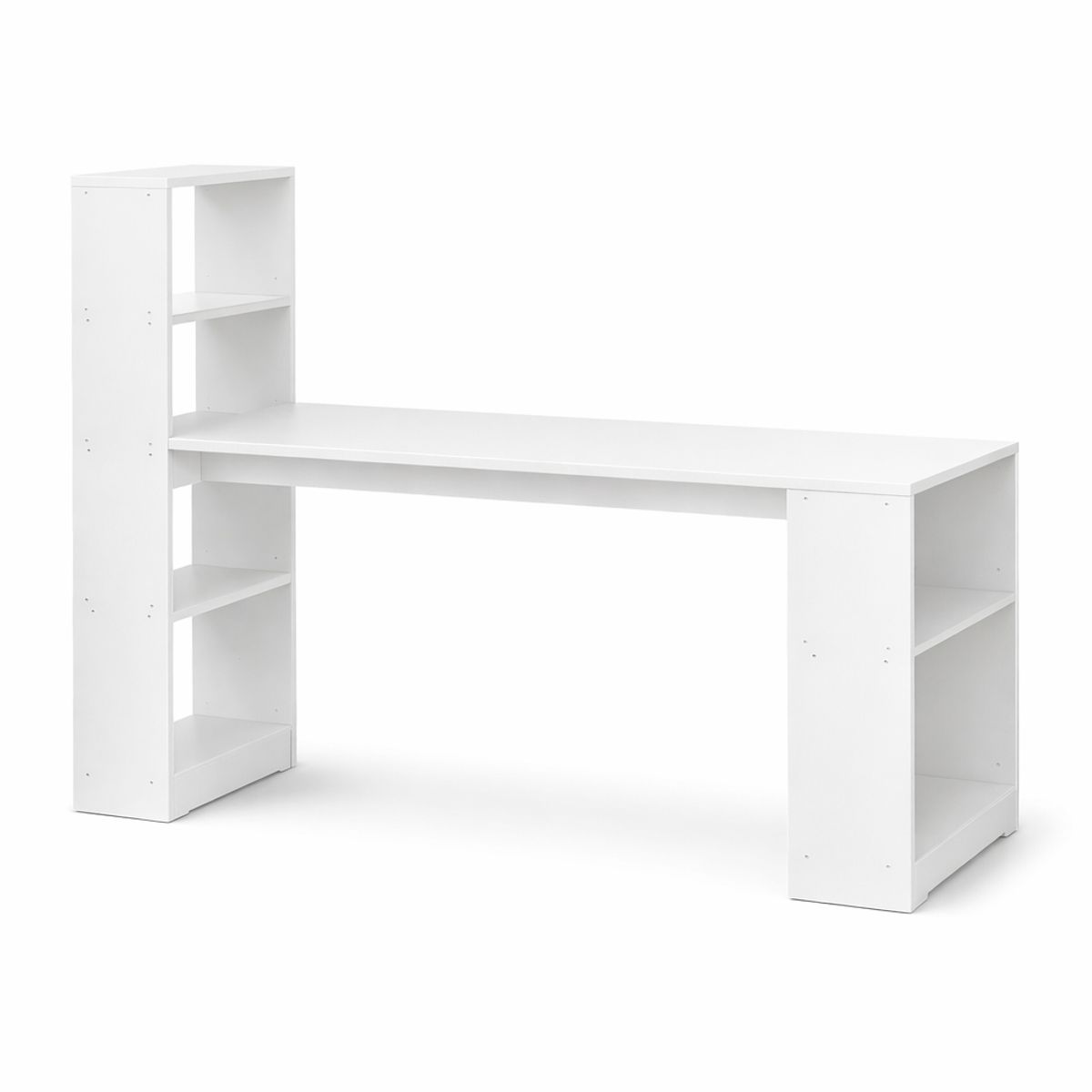 SPACE HOME - Escritorio con Biblioteca 120x48x120 cm Blanco Multifuncional