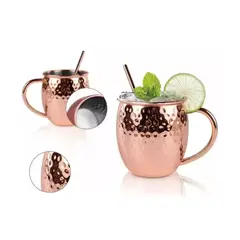 GENERICO - Set 2 Vasos Cobre 550ml Premium Coctel Tragos