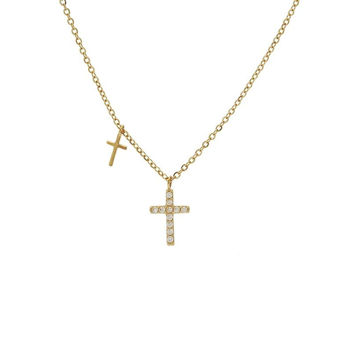 LUX JOYAS - Collar Plata 925 Cruz Mini X2
