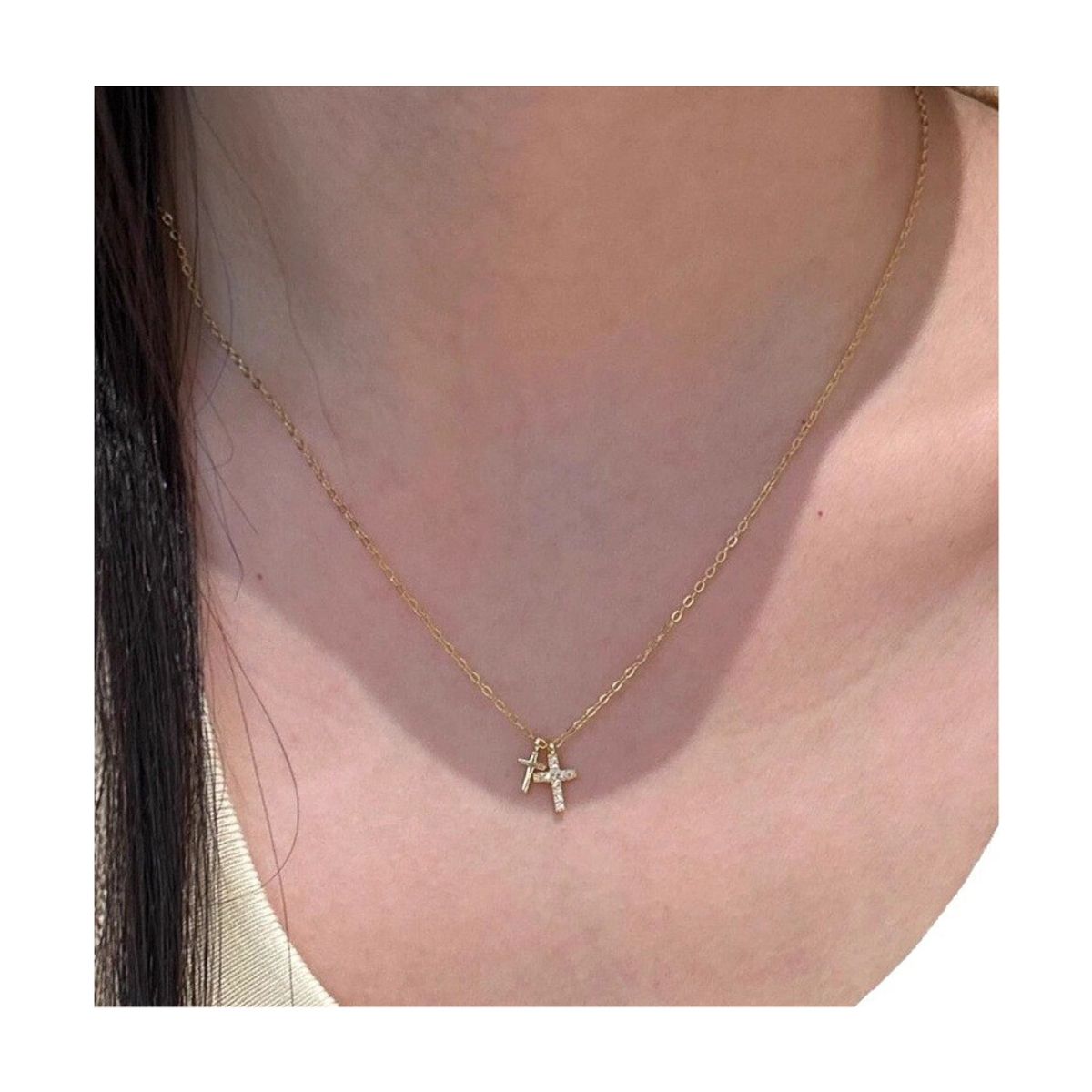 LUX JOYAS - Collar Plata 925 Cruz Mini X2