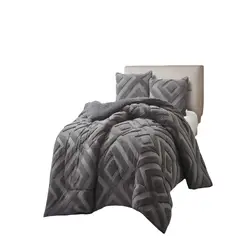 GENERICO - COBERTOR DE JACQUERD CUTTING CON CHIPORRO 2 PLAZAS 230X250CM GRIS B5