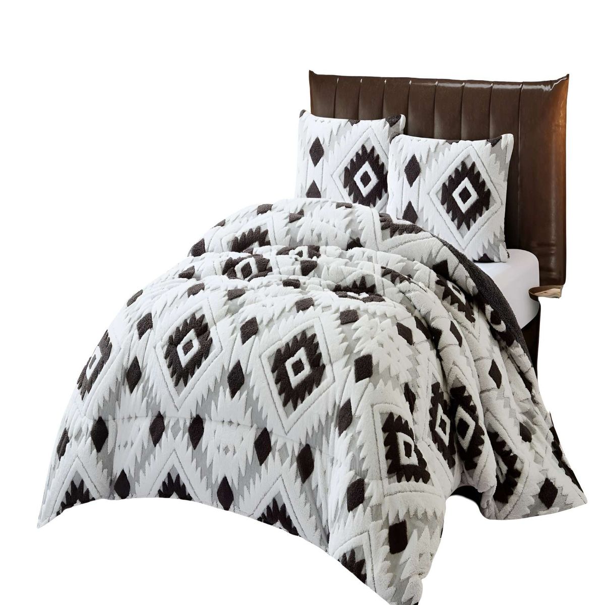 GENERICO - COBERTOR DE JACQUERD CUTTING CON CHIPORRO 2 PLAZAS 230X250CM BLANCO B8