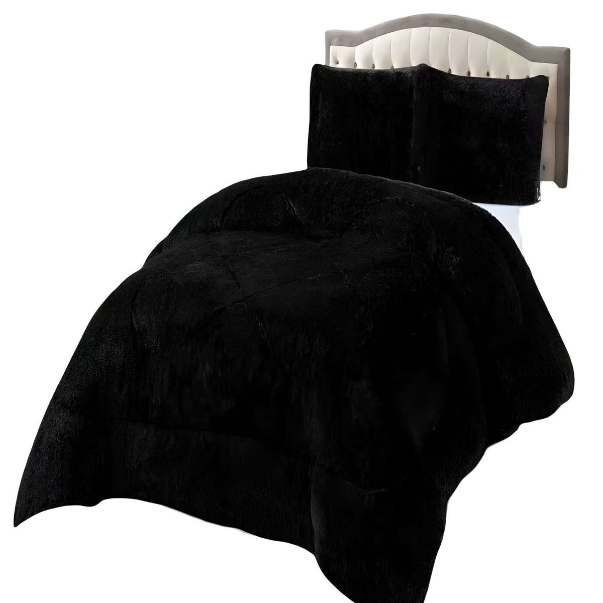 GENERICO - COBERTORES DE PELUDOS CON CHIPORRO 2 PLAZAS 230X250CM NEGRO2
