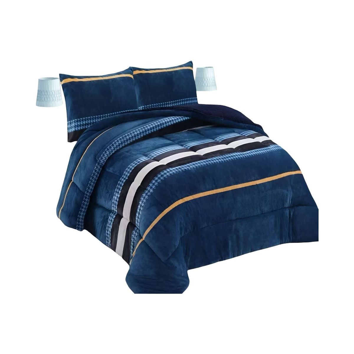 GENERICO - COBERTOR CON CHIPORRO 2 PLAZAS 230X250CM AZUL M B11