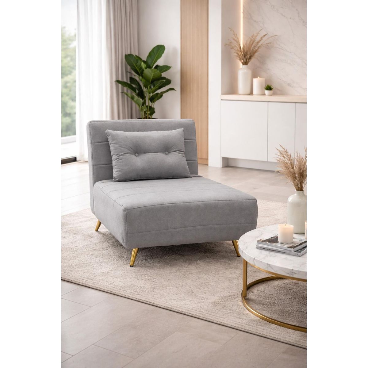 COSAS CASA - Sillon Sofa Cama Plegable Libano Gris