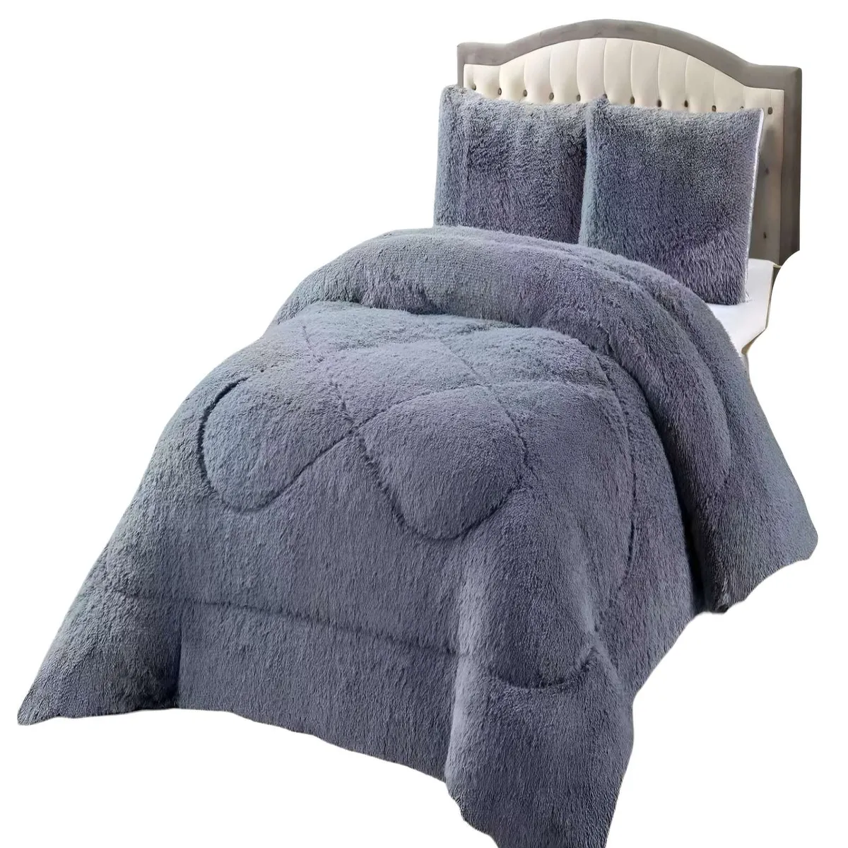 GENERICO - COBERTORES DE PELUDOS CON CHIPORRO KING 250X270CM GRIS O