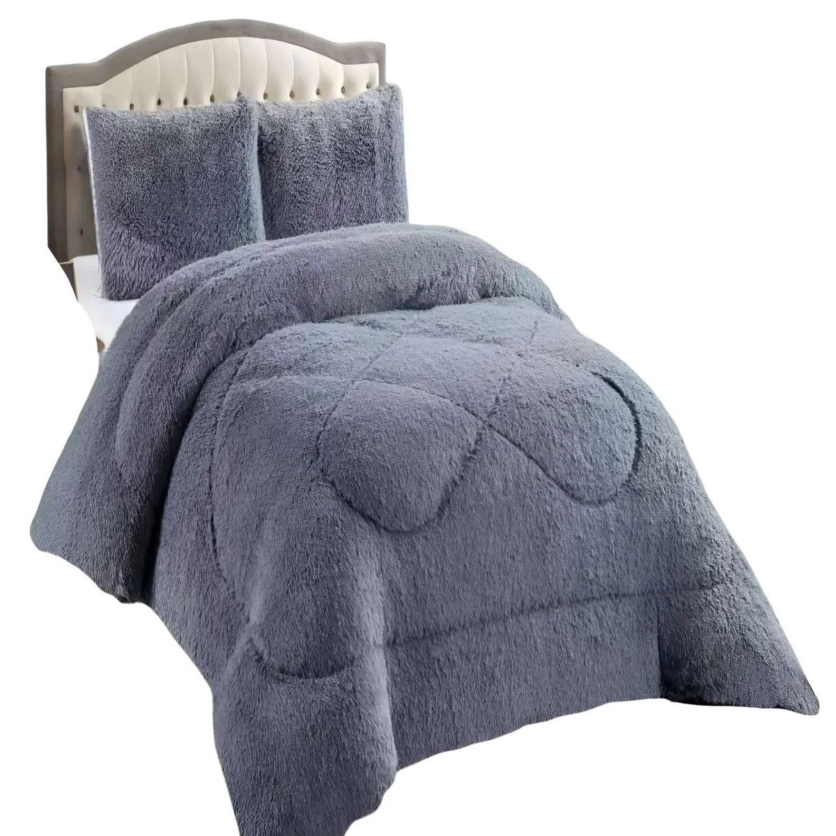 GENERICO - COBERTORES DE PELUDOS CON CHIPORRO KING 250X270CM GRIS O