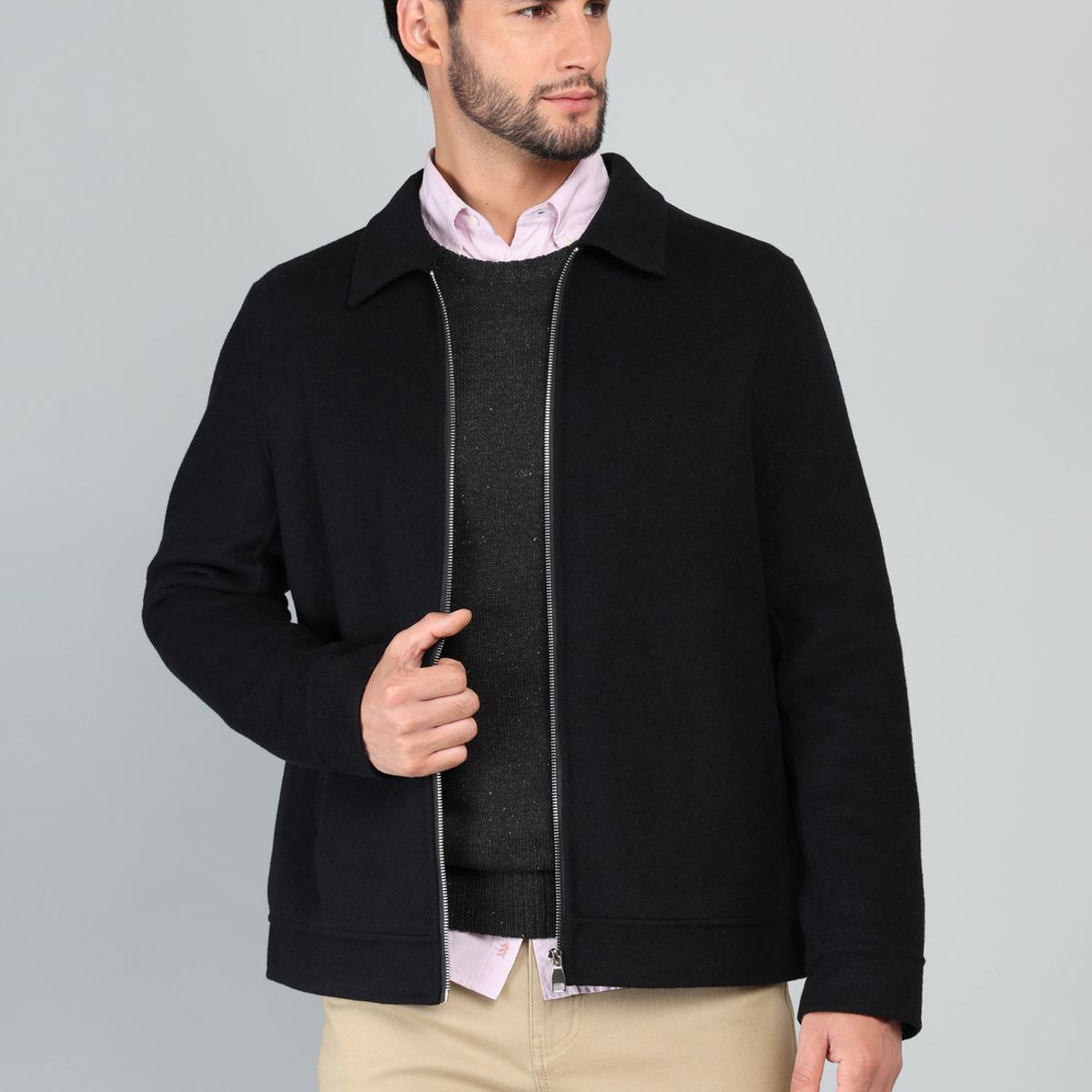 ARROW - Chaqueta Lisa Recta Regular Fit Negro Arrow ARROW