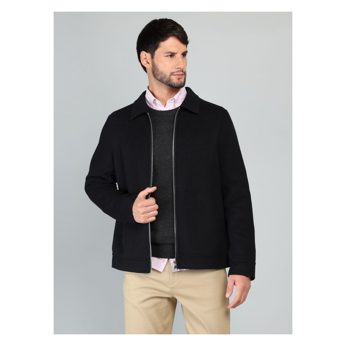 ARROW - Chaqueta Lisa Recta Regular Fit Negro Arrow ARROW