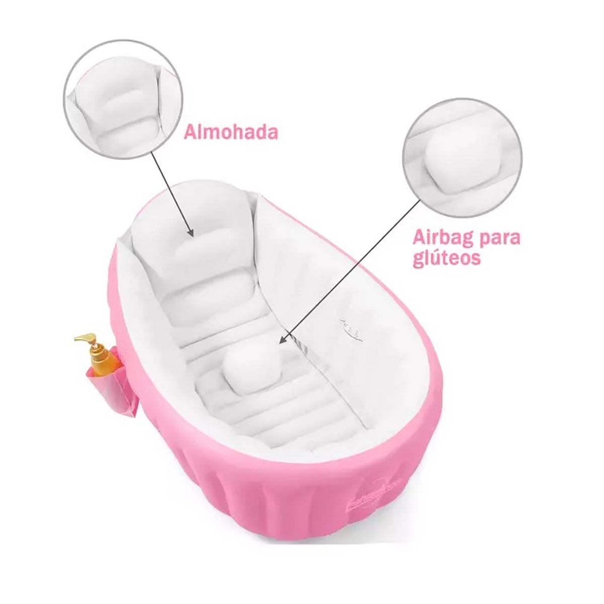 GENERICO - Bañera Tina Inflable Bebés Portátil Plegable Antideslizante