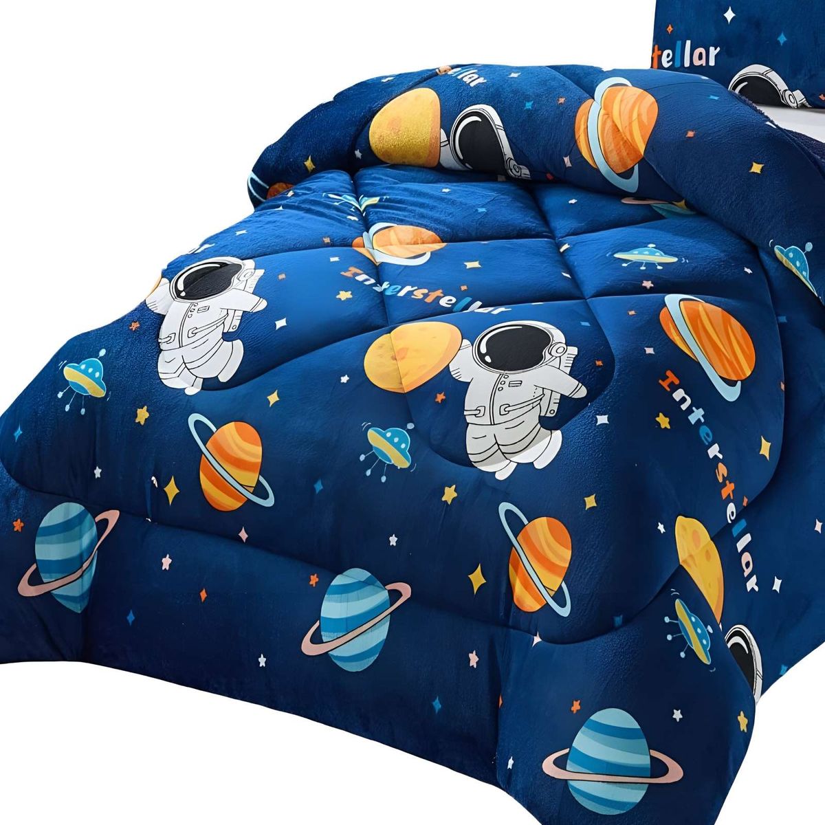 GENERICO - COBERTOR PLUSH CON CHIPORRO PLAZA Y MEDIA 180X200CM AZUL C1