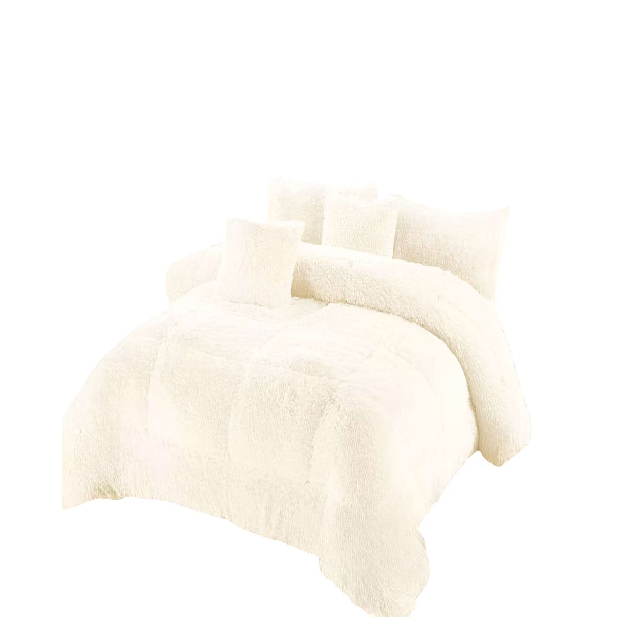 GENERICO - COBERTOR PELUDO CON CHIPORRO 2 PLAZAS 230X250CM BLANCO INVIERNO