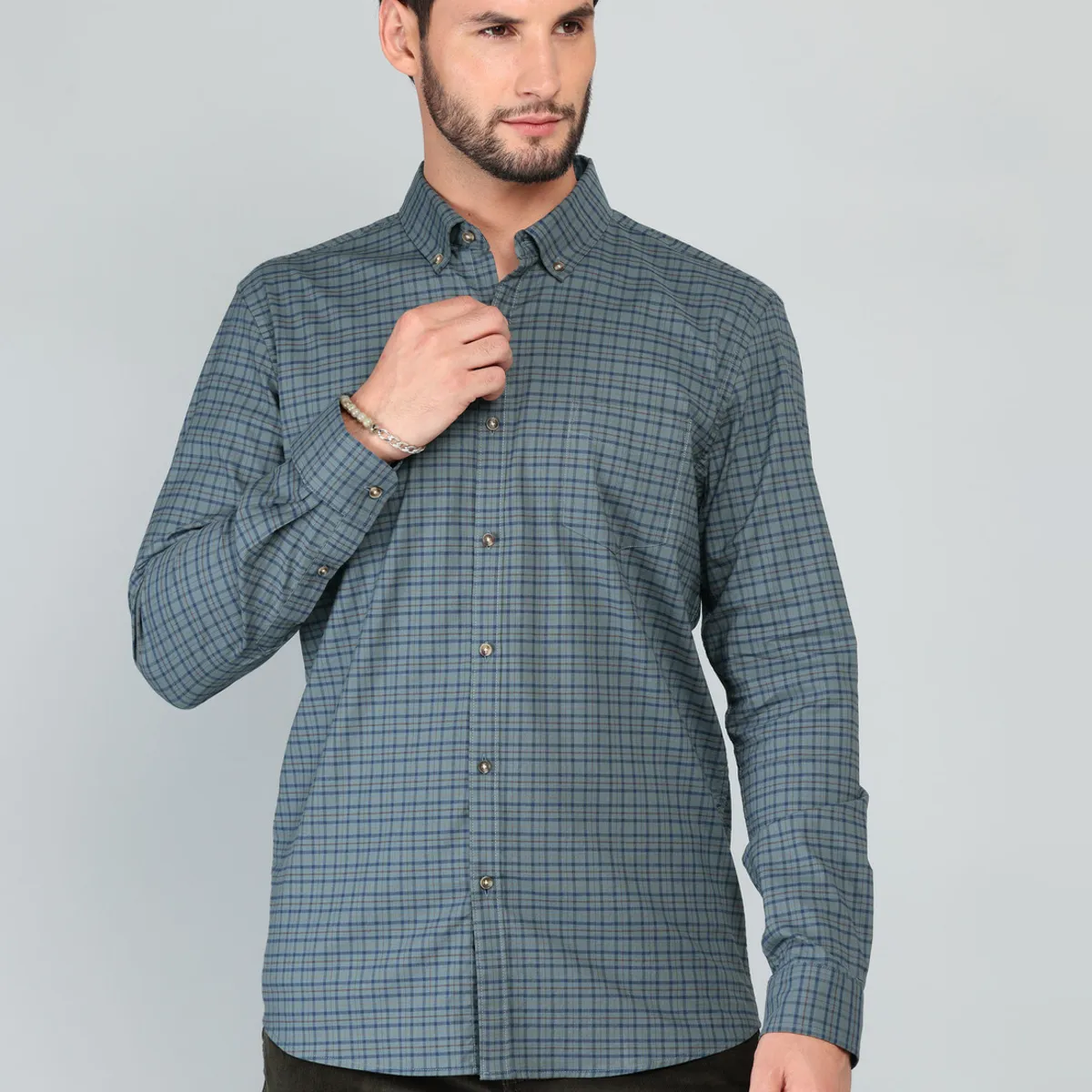 ARROW - Camisa A Cuadros Spandex Regular Fit Verde Arrow ARROW