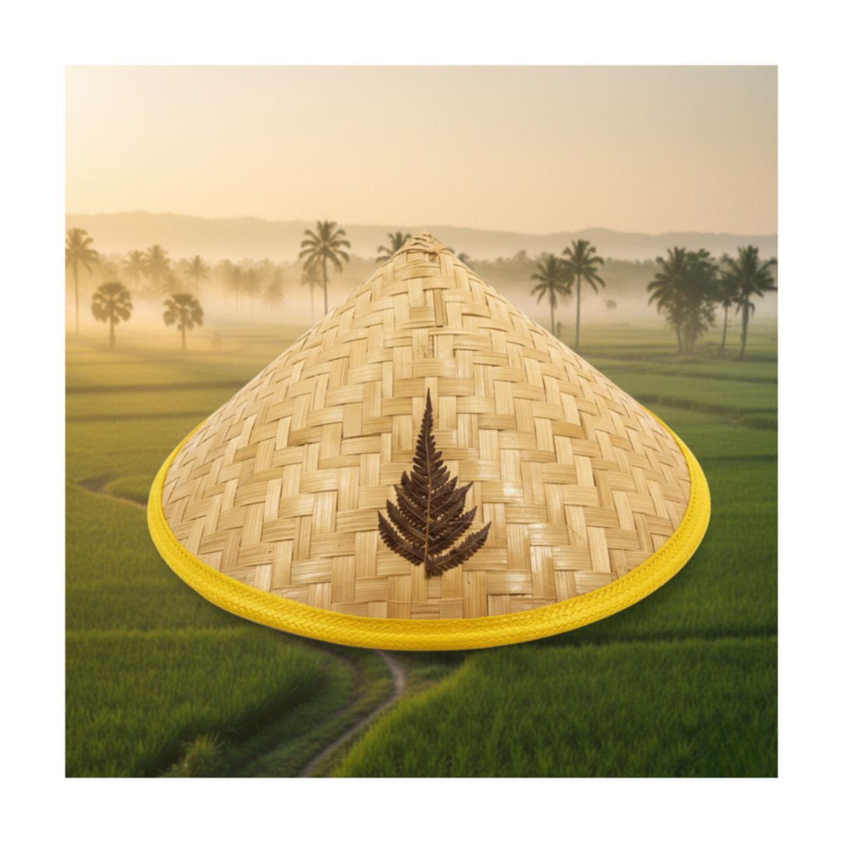 EKOL TACTICA MILITAR - Sombrero Gorro Tradicional, Bambú Chino Marrón Claro Talla Única