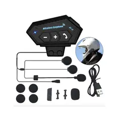 GENERICO - Intercomunicador Bluetooth Para Casco De Moto Manos Libres Con Micrófono