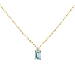 LUX JOYAS - Collar Plata 925 Rect Aquamarina