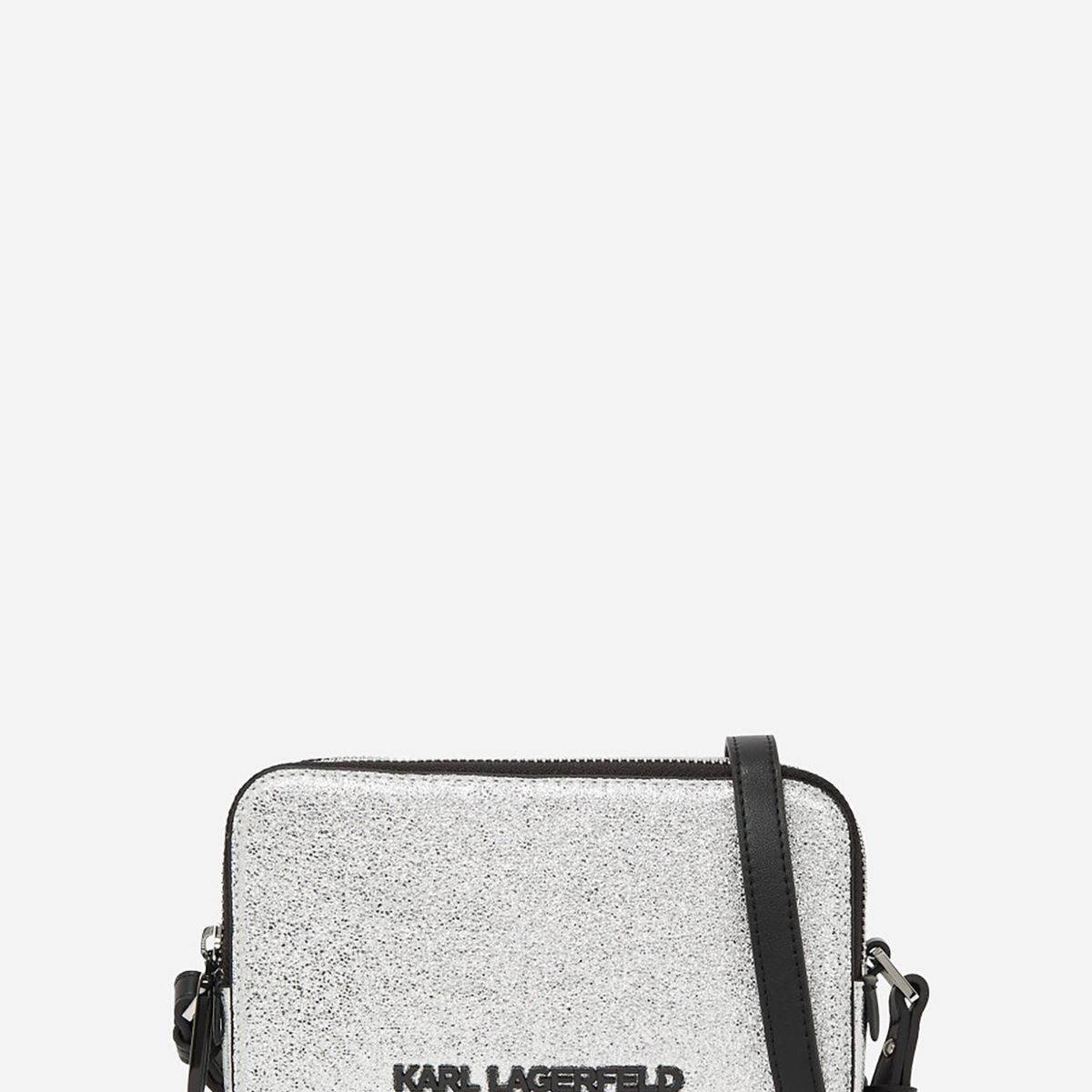 KARL LAGERFELD - Cartera crossbody con acabado metálico