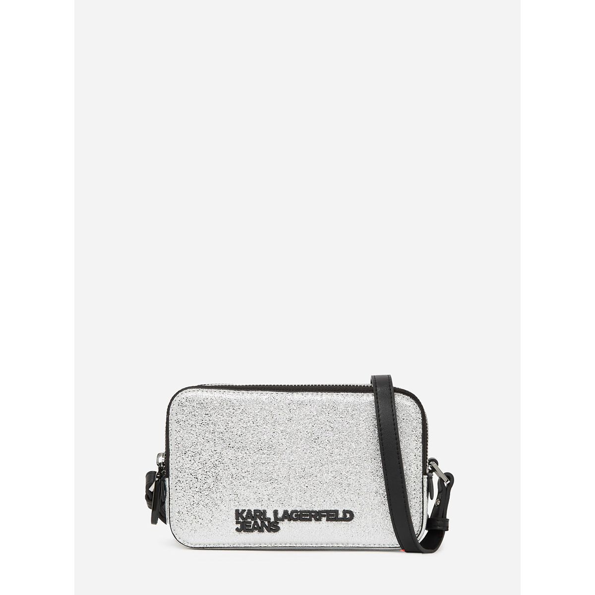 KARL LAGERFELD - Cartera crossbody con acabado metálico