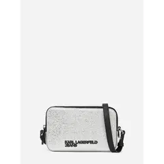KARL LAGERFELD - Cartera crossbody con acabado metálico
