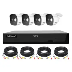 SRIHOME - Kit XVR NVS008 4 Cámaras AH029 1080P Audio y Visión Nocturna