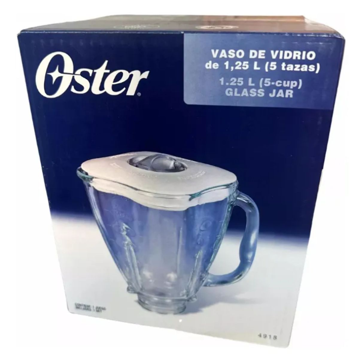 OSTER - Vaso Vidrio Para Licuadora Oster Trebol Con Tapa Caja