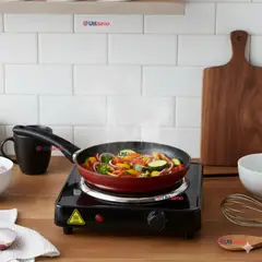 LINE - Cocina Cocinilla Eléctrica 1 Plato Encimera 1000W de Potencia Color Negro