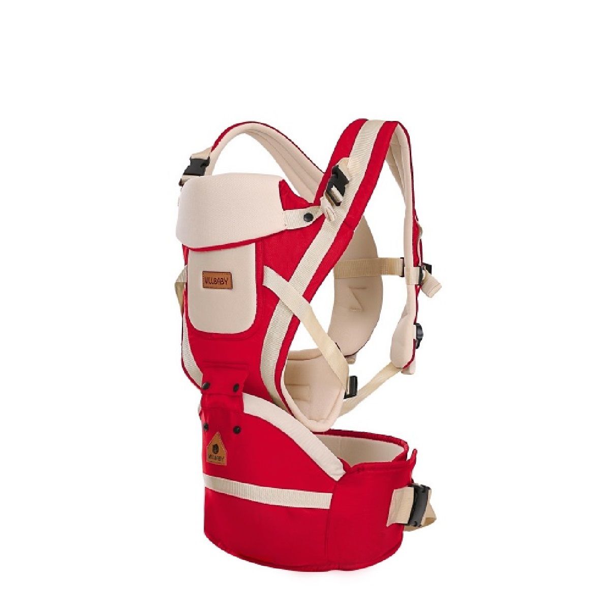 GENERICO - Portabebé Cangurera 3 En 1 Ajustable Asiento Removible Bebe Rojo Beige