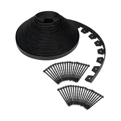 GENERICO - Limitador De Jardín Separador De Césped Burlete 10m Negro