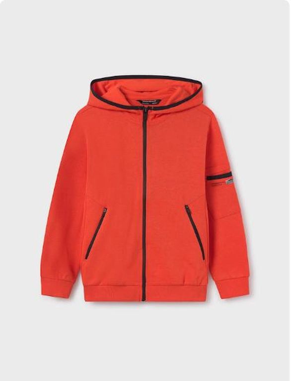 Sudadera cremallera contrastes chicos Naranja 10 ANOS