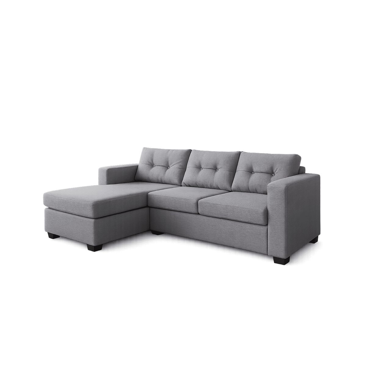 GENERICO - Seccional Milano Reversible Lino Gris Claro
