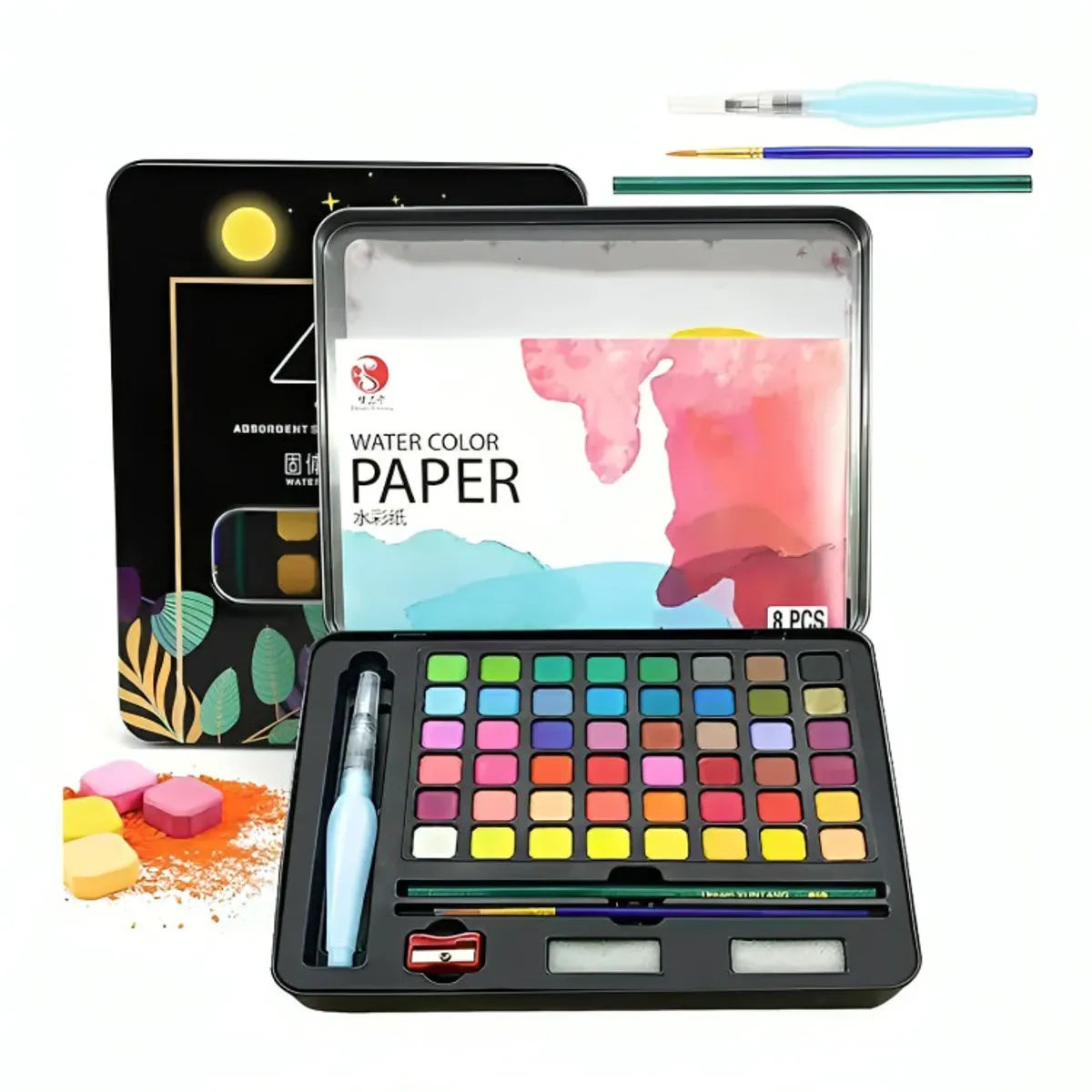 GENERICO - Kit Acuarelas Profesionales Pintura Acuarela Art 48 Colores