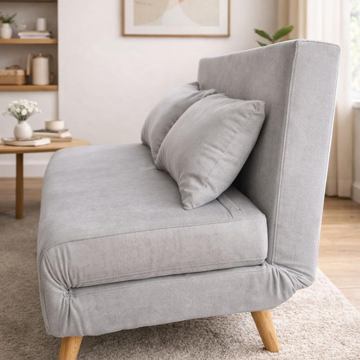 COSAS CASA - Sillon Doble Sofa Cama Plegable Beirut Gris