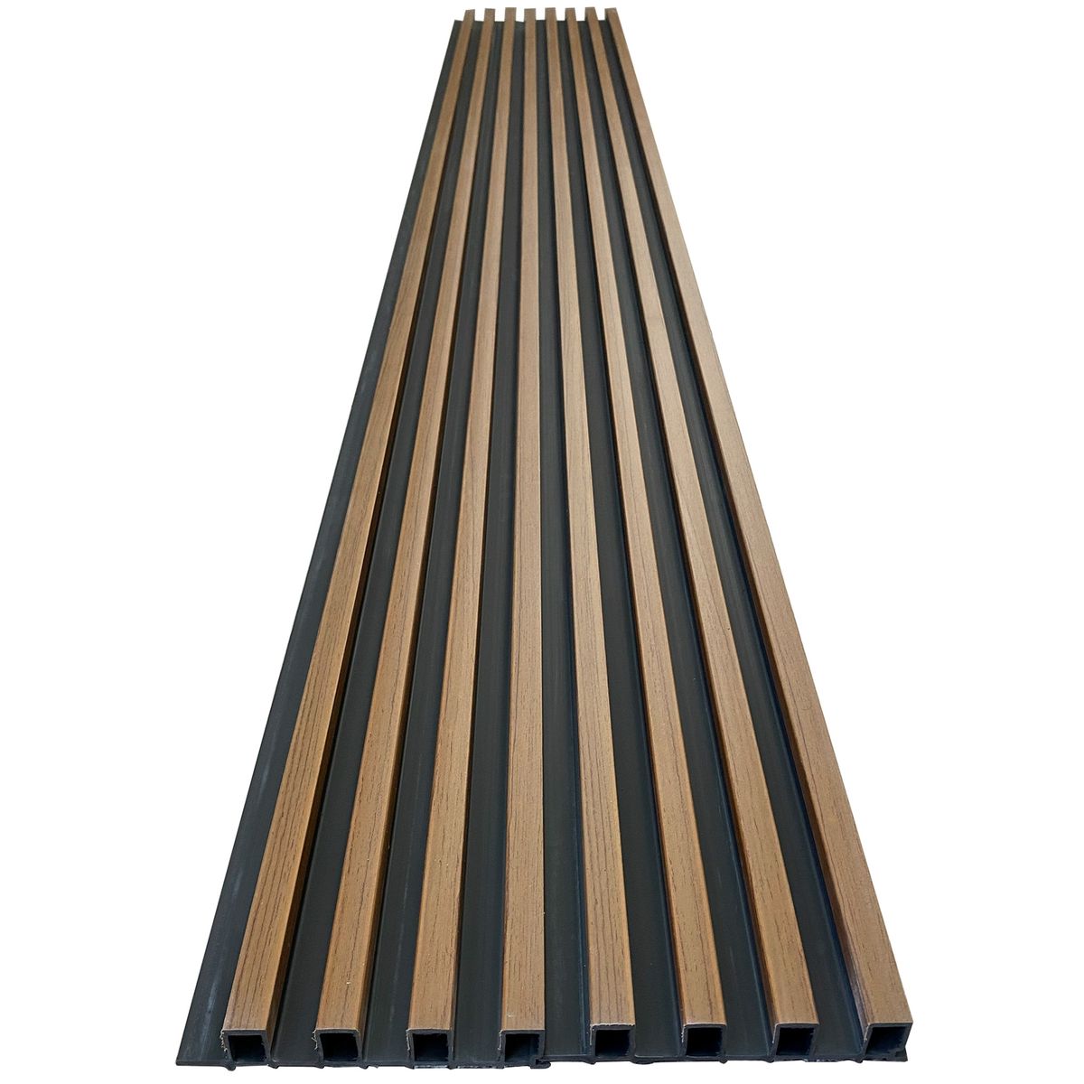 Caja Wall Panel PVC Bicolor Negro Café 240x16 cm 3.84 m² (10 Paneles), marca JOYTEK - Foto 2