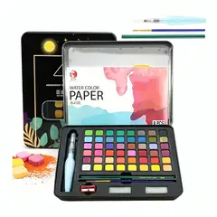 GENERICO - Kit Acuarelas Profesionales Pintura Acuarela Art 48 Colores