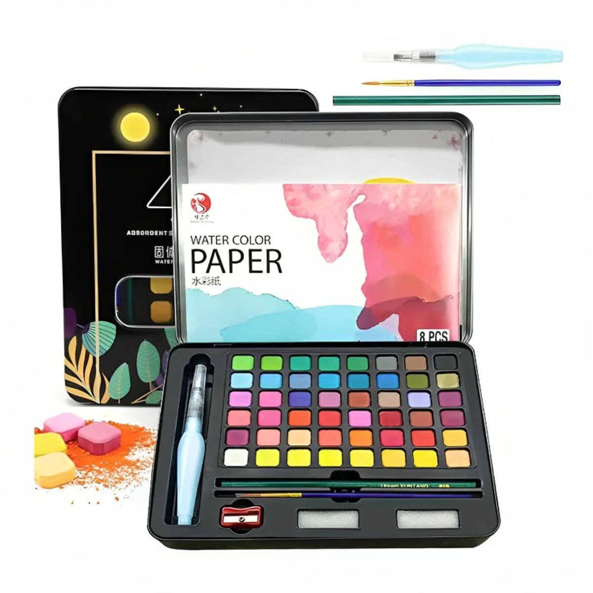 GENERICO - Kit Acuarelas Profesionales Pintura Acuarela Art 48 Colores