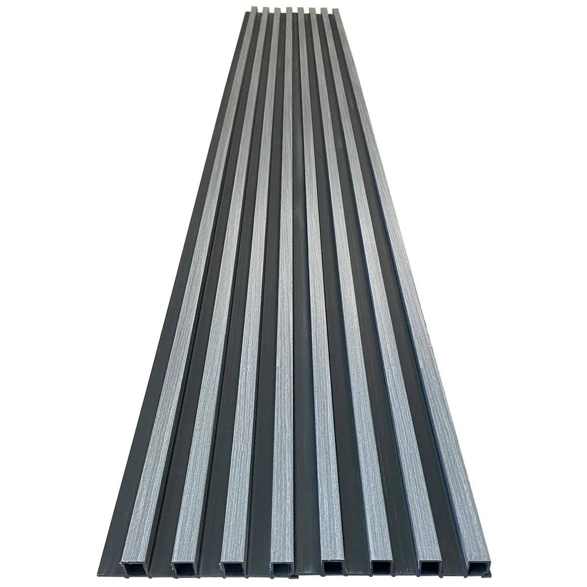 JOYTEK - Caja Wall Panel PVC Bicolor Negro Gris 240x16 cm 3.84 m² (10 Paneles)