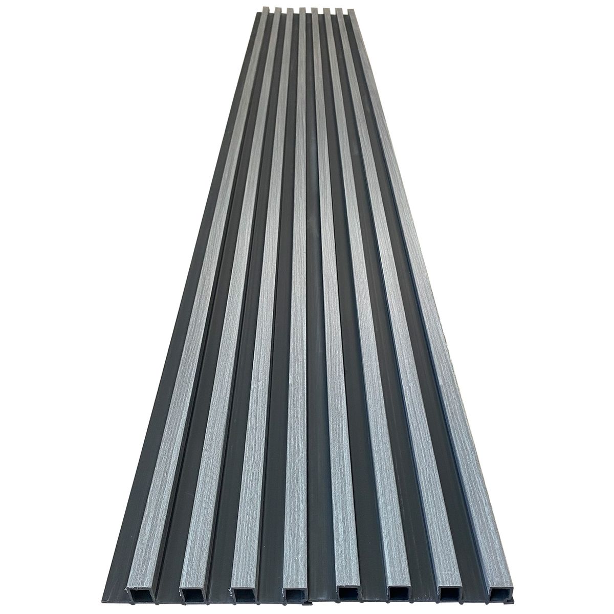 JOYTEK - Caja Wall Panel PVC Bicolor Negro Gris 240x16 cm 3.84 m² (10 Paneles)