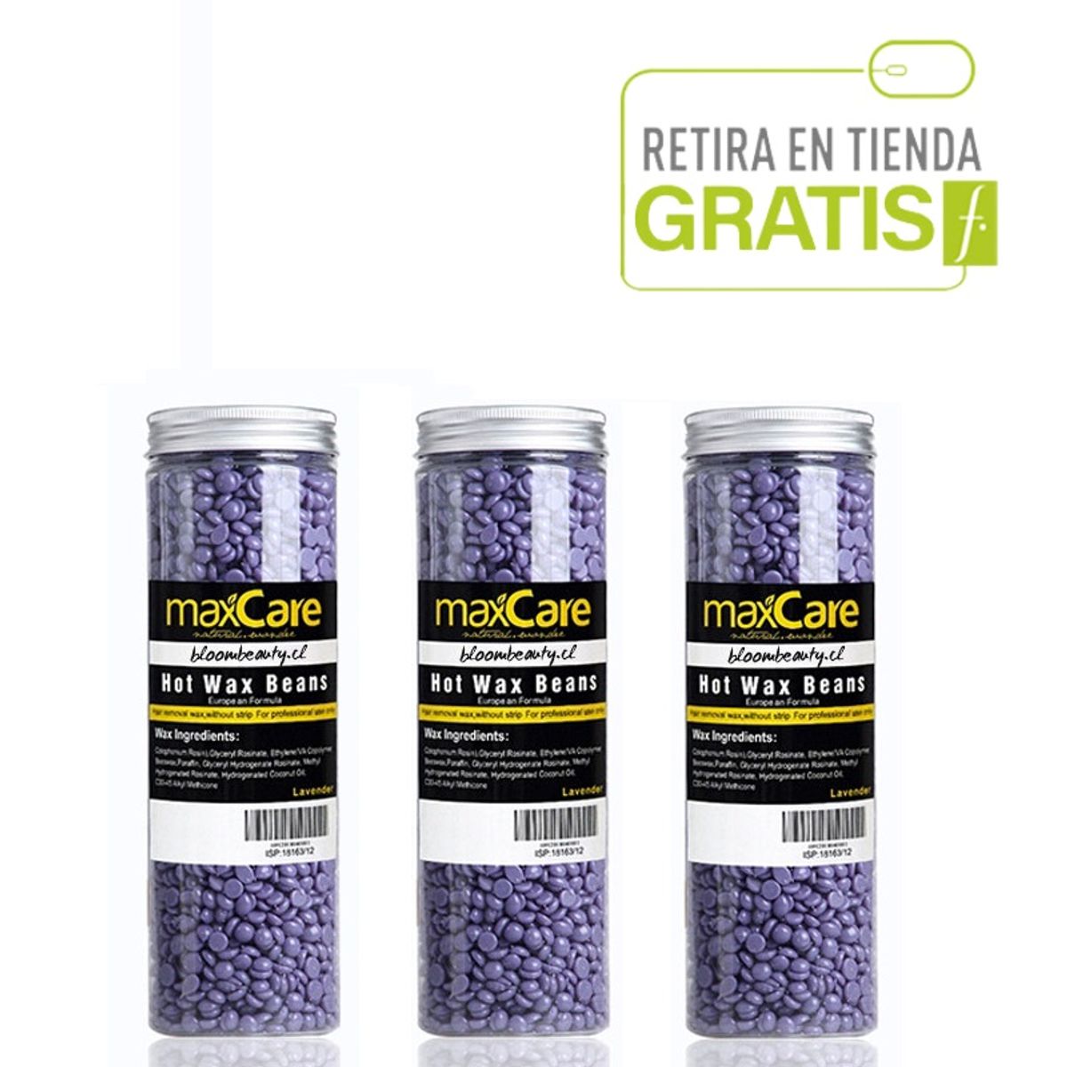 MAXCARE - Pack 3 Ceras Depilatorias Elásticas Lavanda 400 gr