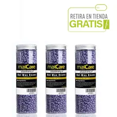 MAXCARE - Pack 3 Ceras Depilatorias Elásticas Lavanda 400 gr