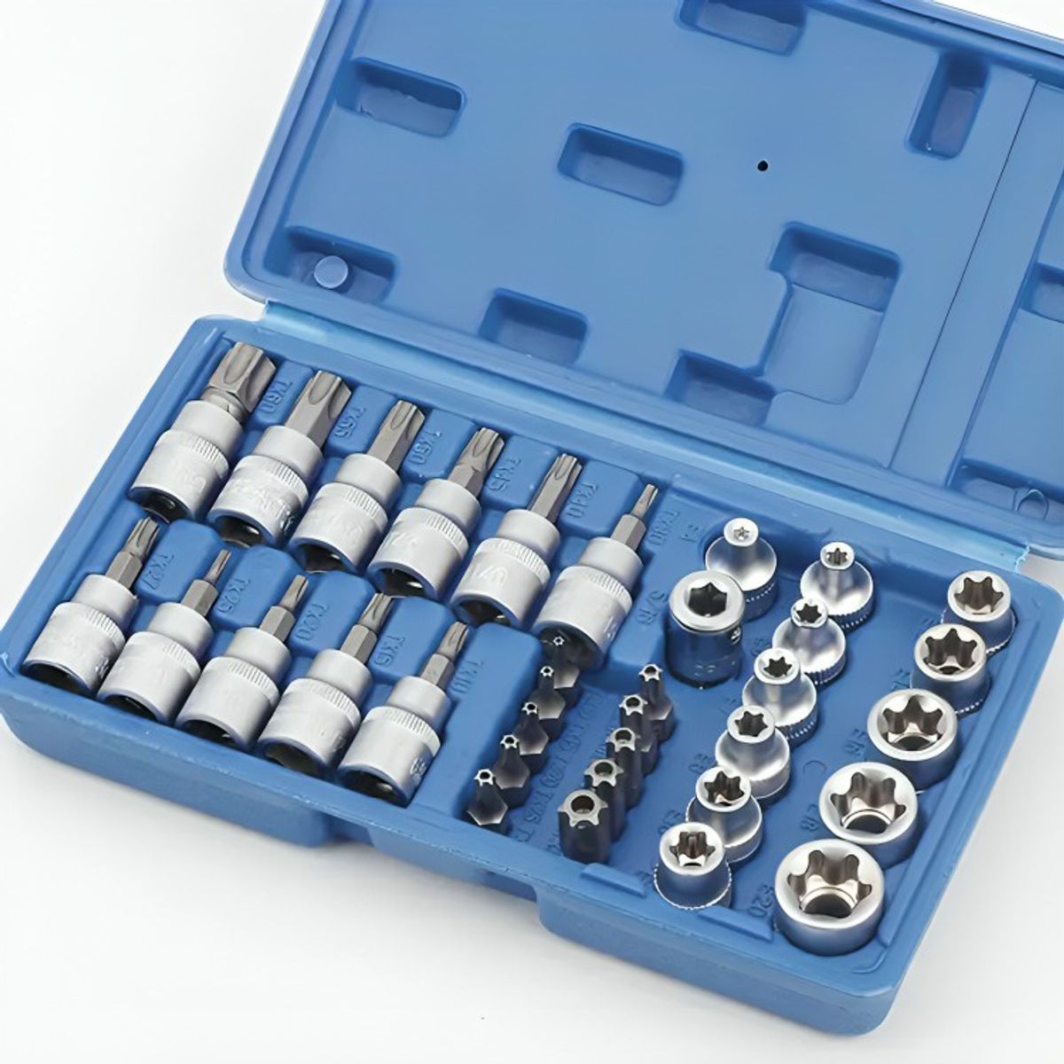 GENERICO - Juego Dados Torx Estrella 38 Hembra Macho 34 Pcs