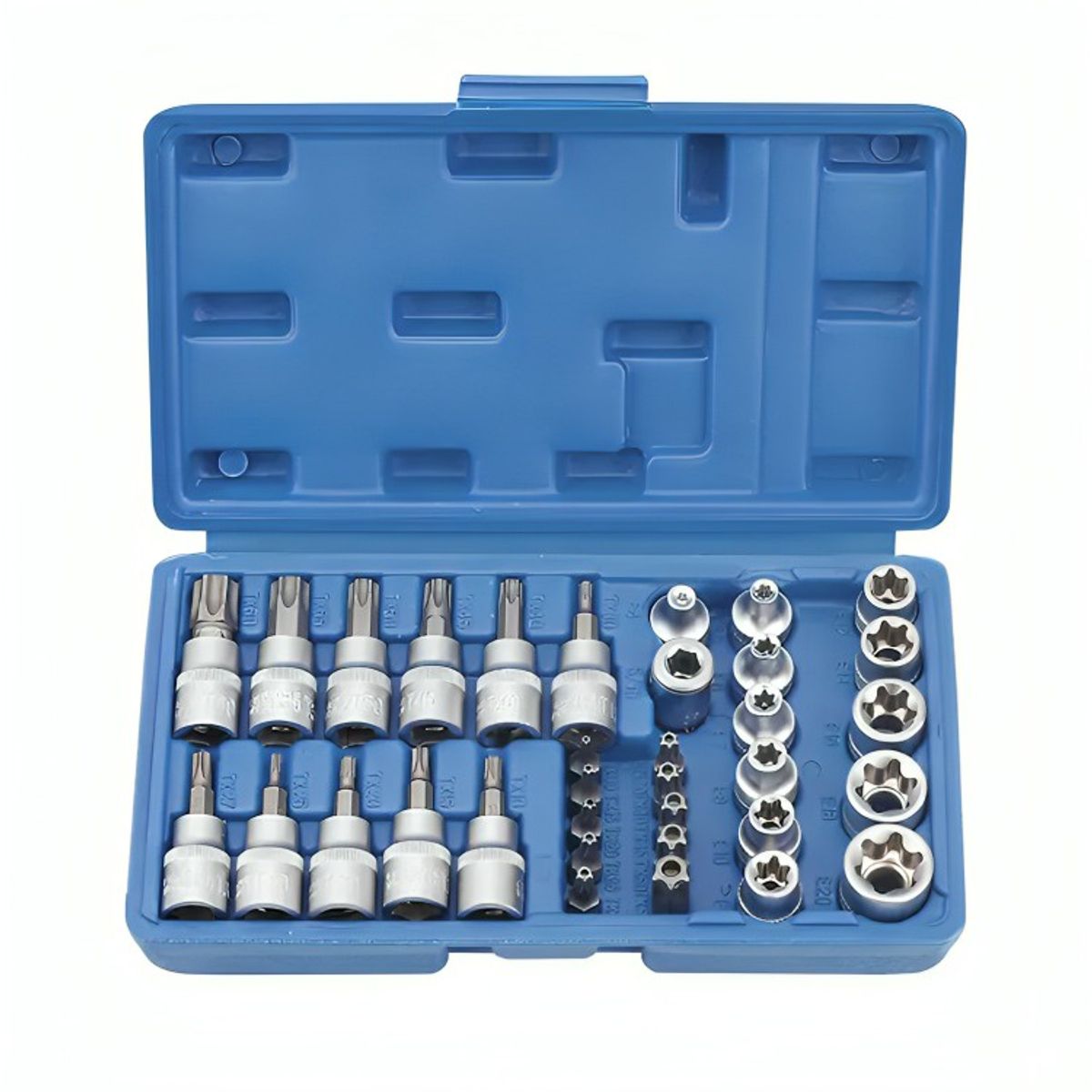 GENERICO - Juego Dados Torx Estrella 38 Hembra Macho 34 Pcs