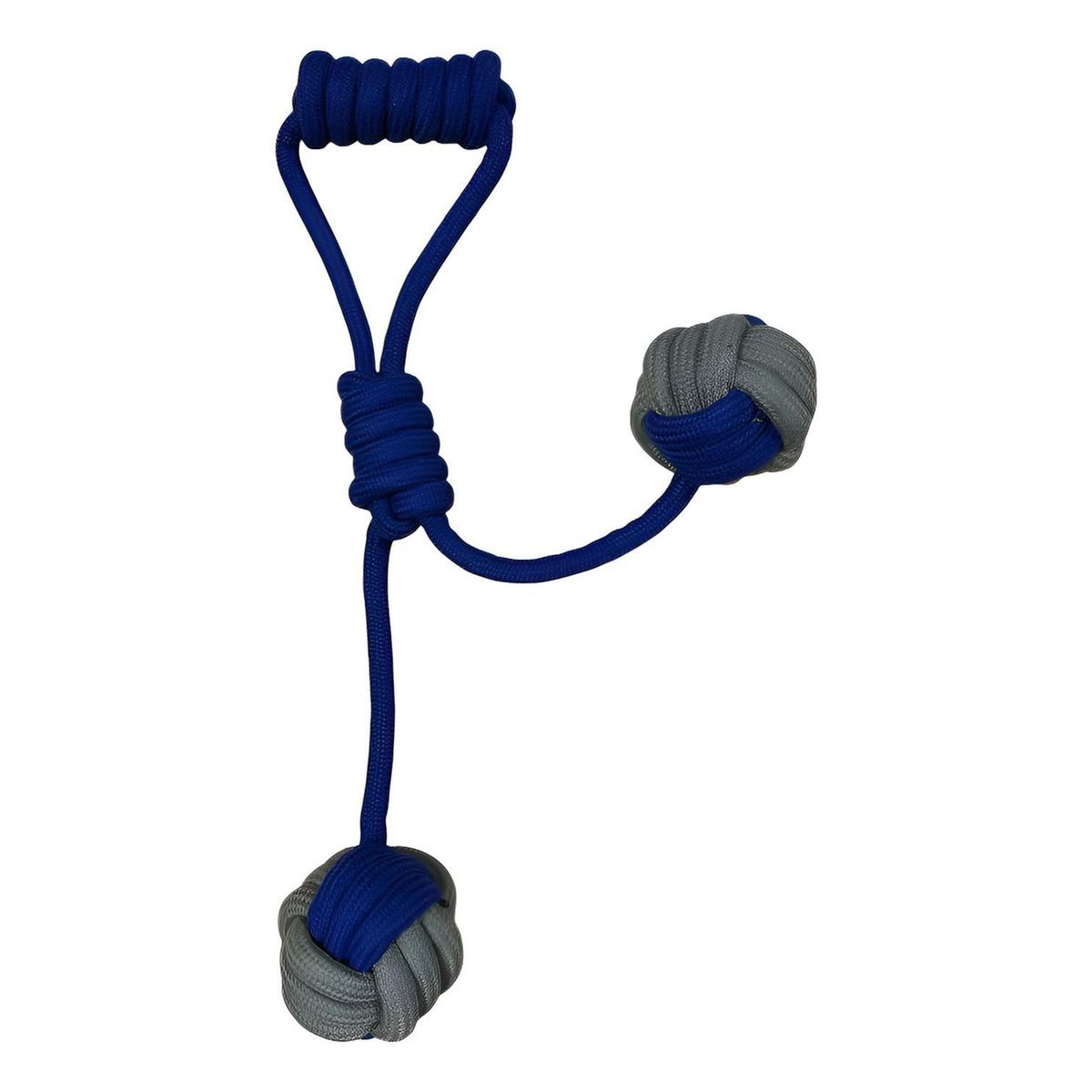 GENERICO - Juguete De Cuerda Para Perros Con Nudo Agarre Y Pelotas Azul - Azul